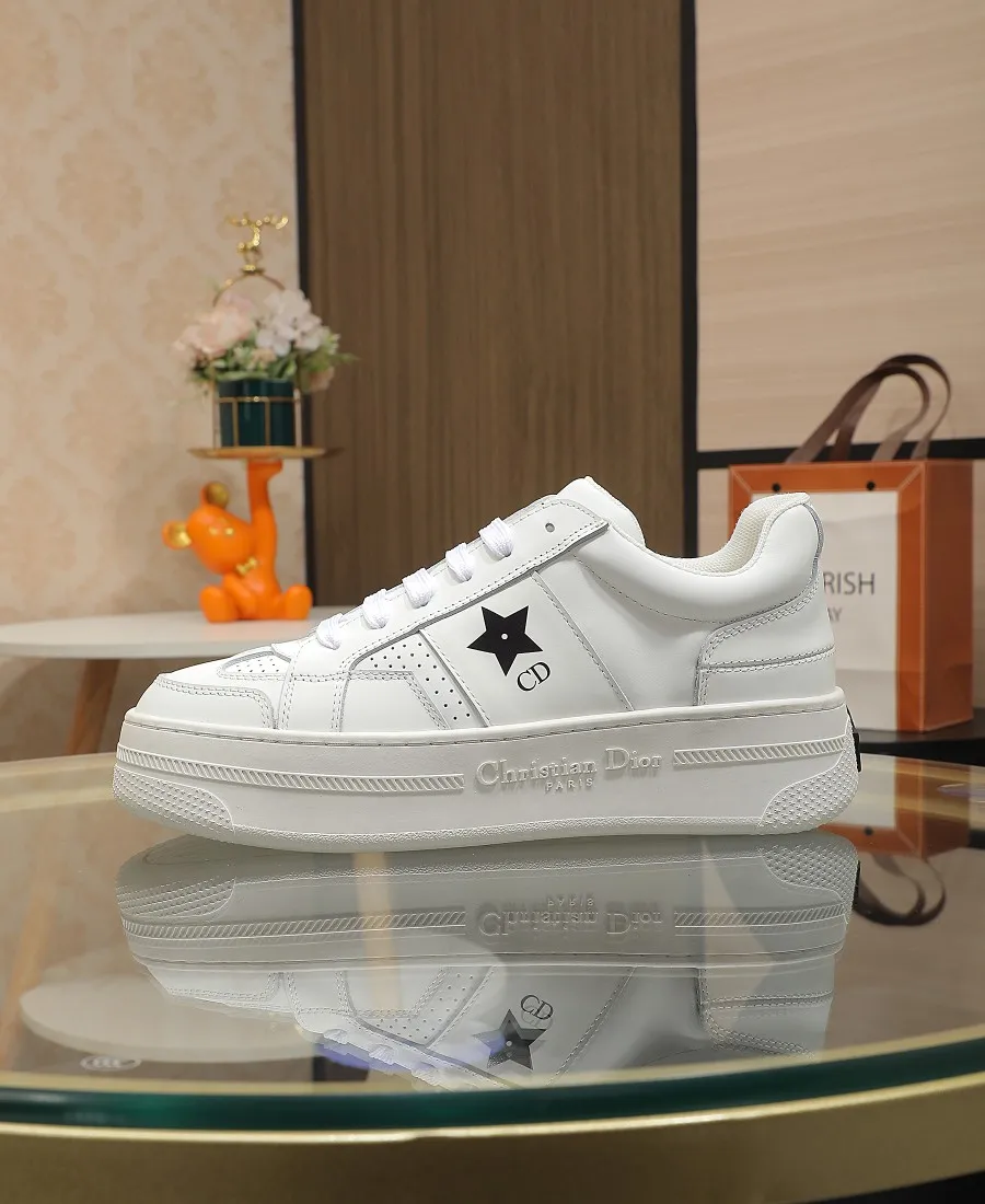 👟👟Ex-factory price 480👟👟 DIOR Dior's new thick-soled sports white shoes, made of first-layer cowhide, breathable mesh inside, sheepskin for foot pads, and lightweight outsole. Size: 35-40 (41 customized)